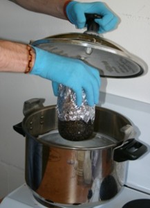 Mettre le casing en pot avant de le stériliser